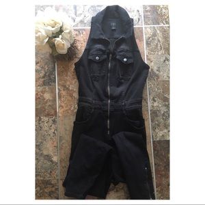 GUESS Cara Black Denim Jumpsuit